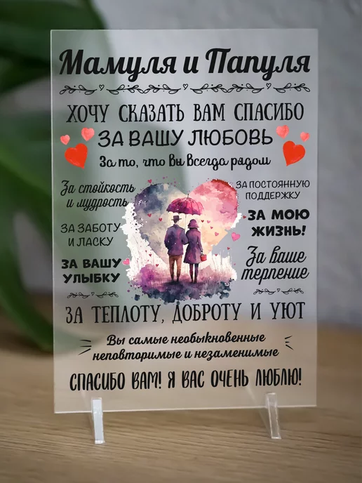 АКРИLOVE Постер-открытка в подарок родителям на годовщину свадьбы