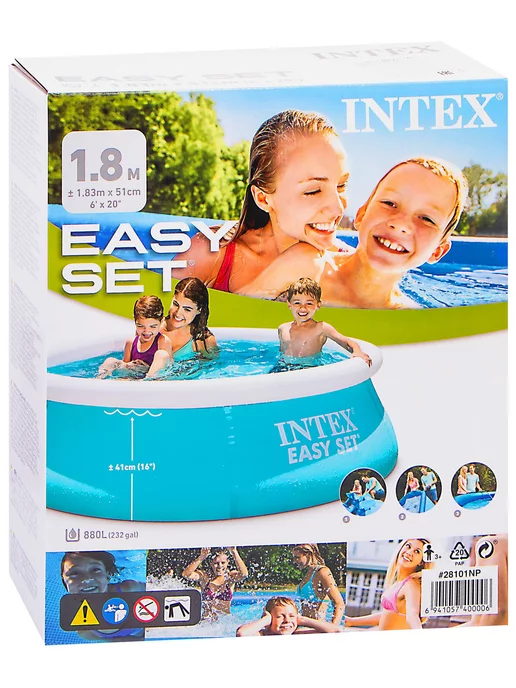 Intex Бассейн наливной Интекс EASY SET 28101, голубой, фото 8