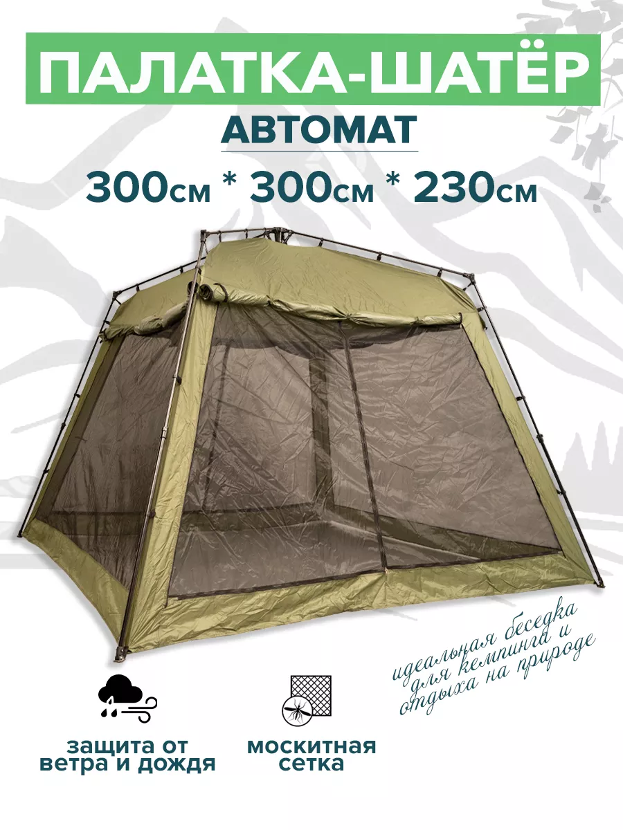 Автоматический шатер туристический 300х300х230 см.