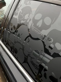 Наклейка на авто "Череп" черная матовая 50х70 см Bull Stickers 223123084 купить за 2 284 ₽ в интернет-магазине Wildberries