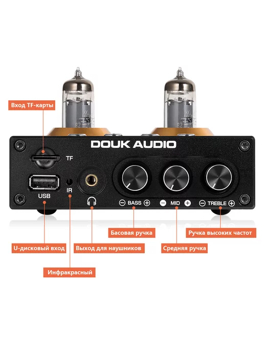 Douk Audio P2 Bluetooth 5. 0 электронный ламповый предусилитель стерео…, вариант, фото 2