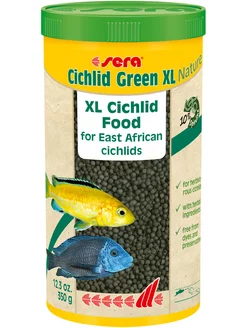 Корм Cichlid Green XL для растительноядных крупных цихлид 1л