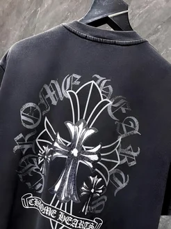 Футболка хром хартс оверсайз с принтом y2k Chrome hearts 223397638