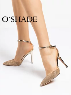 Туфли со стразами золотистые на шпильке O`SHADE 223411227 купить за 2 593 ₽ в интернет-магазине Wildberries
