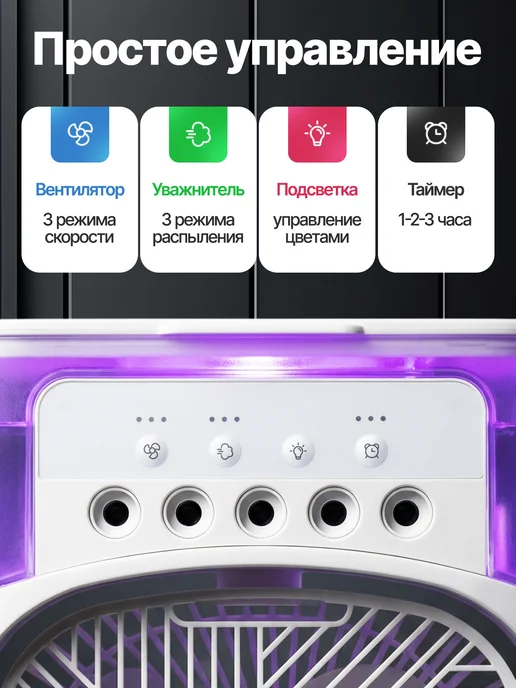 2WIN Вентилятор настольный с увлажнителем, вариант, фото 3