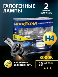 Лампа автомобильная галогенная h4 12V P43t All seasons