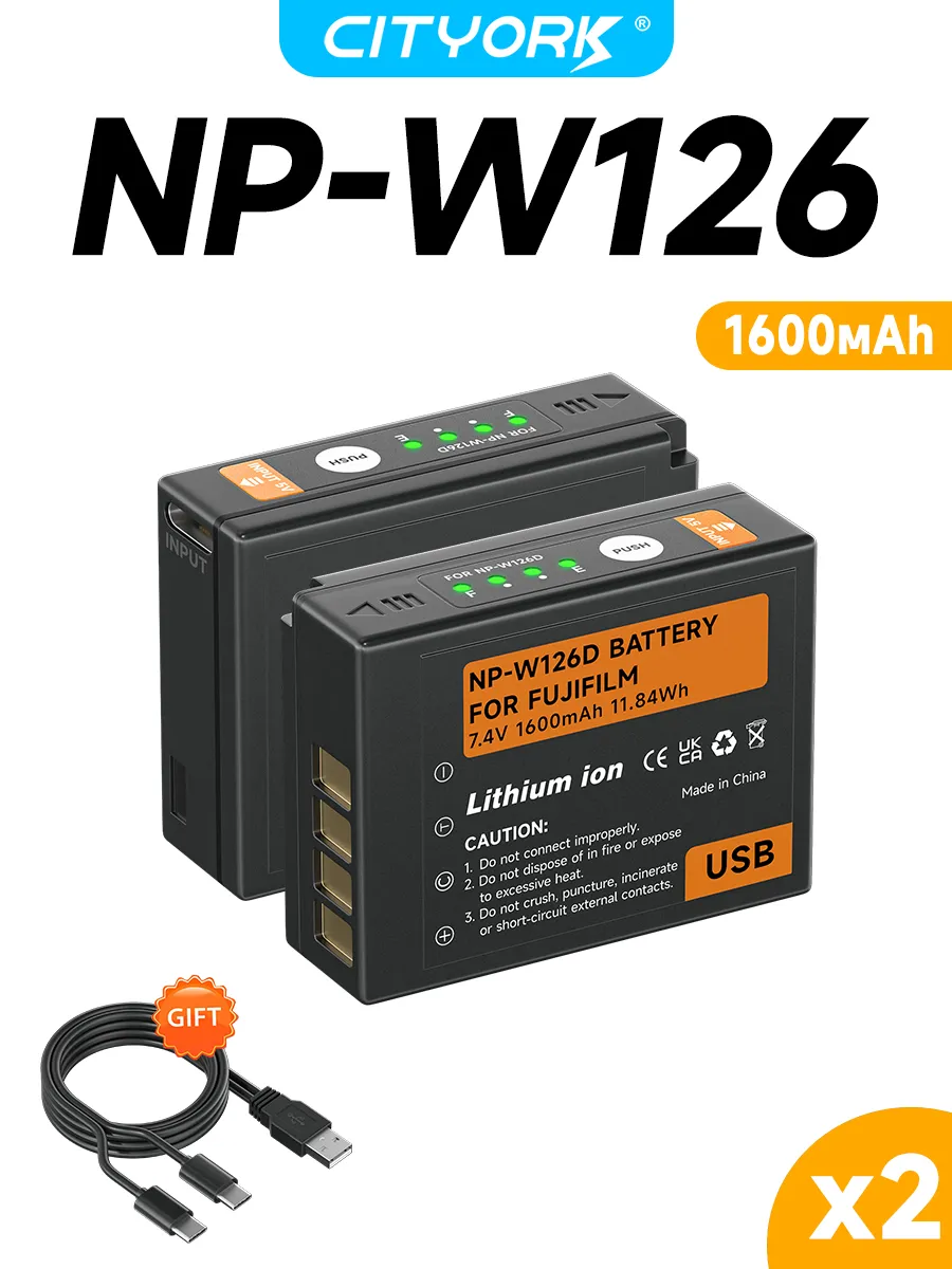 Аккумулятор NP-W126S NP-W126 с USB-портом для Fujifilm Fuji