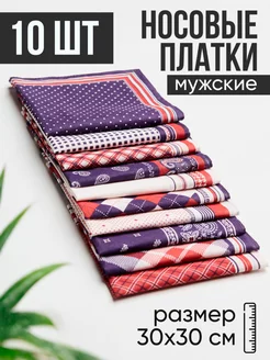 Носовые платки мужские 10 штуки, 100% хлопок