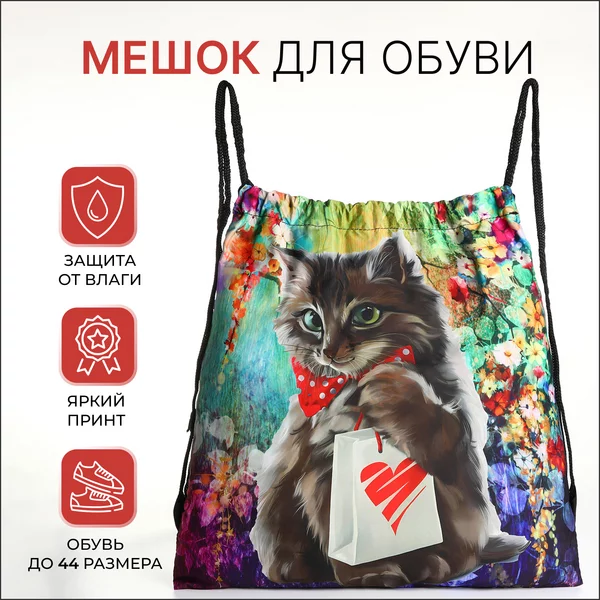 Мешок для обуви на шнурке