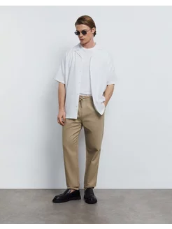 Бежевые брюки Chino fit с эластичным поясом