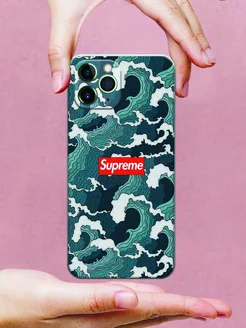 Чехол на iPhone 11 Pro принт Supreme цвет синий