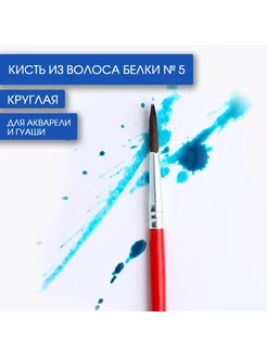 Кисть из волоса белки круглая №5 ARTLAVKA 223796530 купить за 118 ₽ в интернет-магазине Wildberries