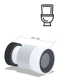 Гофра для унитаза, выпуск 100-110мм (225-520мм) K828