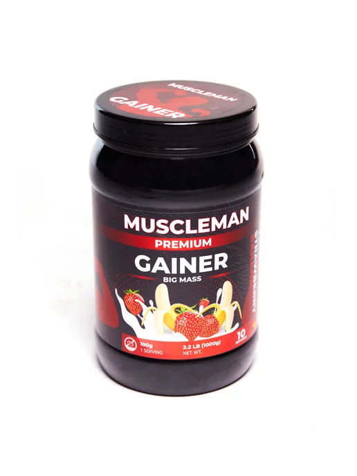 Muscleman Big Mass Premuim Gainer 1000g Strawberry-Banana