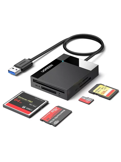 Ugreen Картридер USB-A 3.0 4в1 CR125 (30333)