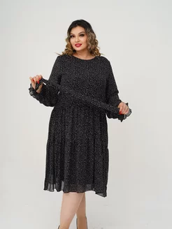 Платье шифоновое женское праздничное большие размеры kamelli 223943507 купить за 1 635 ₽ в интернет-магазине Wildberries