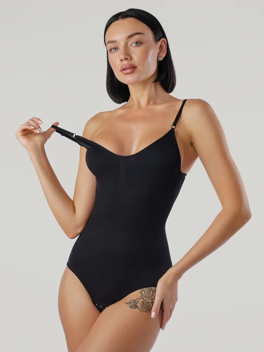 THREEONETWO Утягивающее боди корректирующее, черный, фото 2