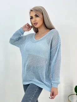 Свитер оверсайз вязаный кофта паутинка MAY BOUTIQUE 224077618 купить за 1 112 ₽ в интернет-магазине Wildberries