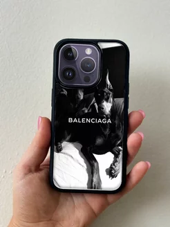 Чехол на iPhone 15 Pro принт Balenciaga цвет черный