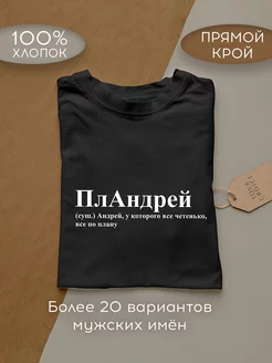 Футболка черная именная с принтом ПлАндрей для Андрея your.choice 224145675 купить за 1 296 ₽ в интернет-магазине Wildberries