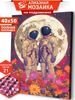 Космос на двоих Алмазная мозаика на подрамнике 40х50