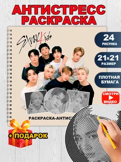 Спиральная раскраска антистресс Стрей Кидс Stray Kids кпоп