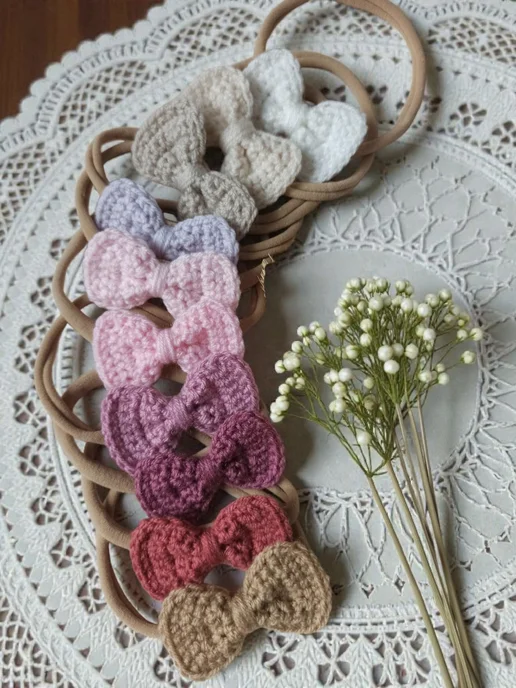 E.KO Knitted accessories Повязка на голову для малыша, белый, фото 4