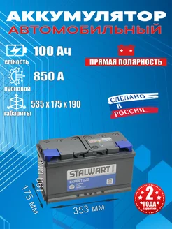 Аккумулятор Expert 100 Ач 850 А прямая полярность