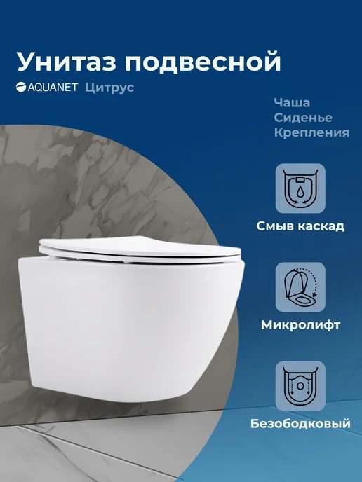 Aquanet Чаша унитаза Акванет Rimless Cetus W Short LX-1900, вариант
