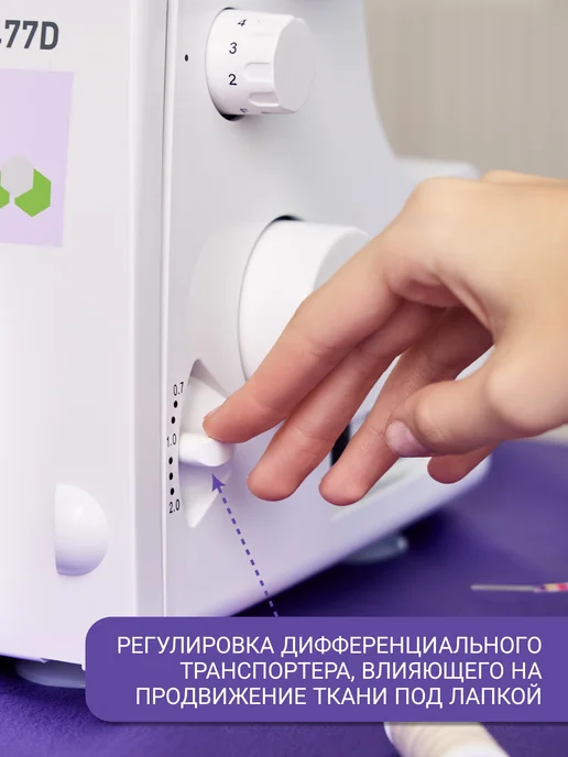 LEADER Оверлок швейный 477D для дома, белый, фото 4