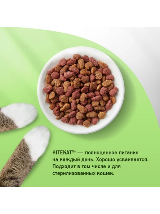 Сухой корм Kitekat Аппетитная Кошек для собак, телятина, 0,35 кг, фото 3