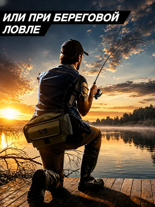Fishing4U Сумка для рыболовных снастей, черный, фото 8
