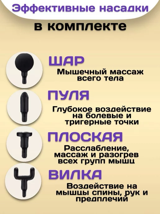 RuMir Массажер пистолет перкуссионный электрический, вариант, фото 2