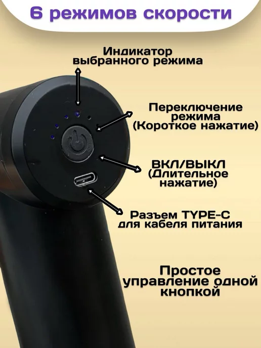 RuMir Массажер пистолет перкуссионный электрический, вариант, фото 3