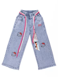 Джинсы палаццо на резинке Hello Kitty MCK MUSTI 224536088 купить за 1 182 ₽ в интернет-магазине Wildberries