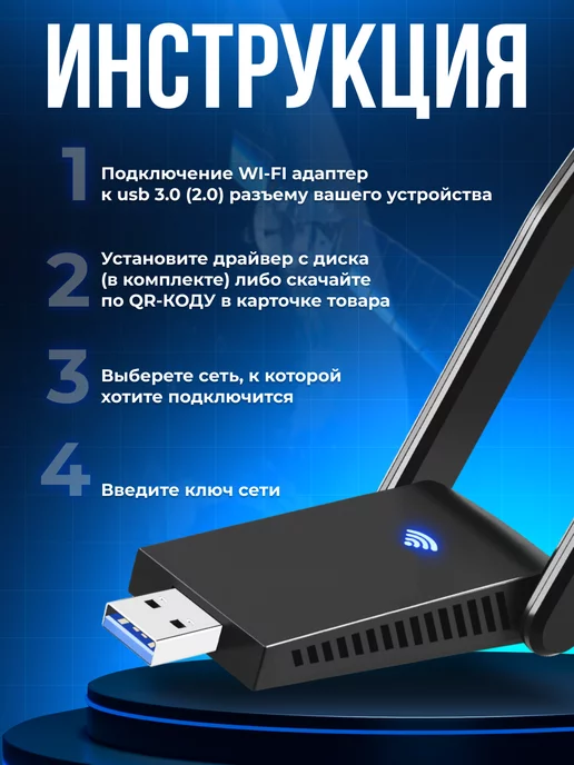 entiz USB WiFi адаптер для компьютера и ноутбука блютуз 5G, 5 г, фото 7