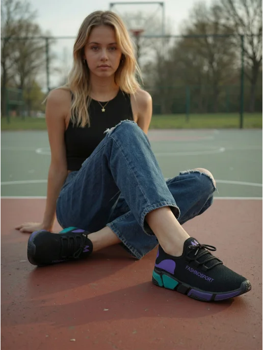 NiiN Shoes Кроссовки на физкультуру в школу легкие черные, черный, фото 2