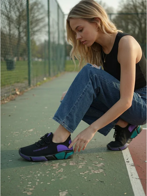 NiiN Shoes Кроссовки на физкультуру в школу легкие черные, черный, фото 3