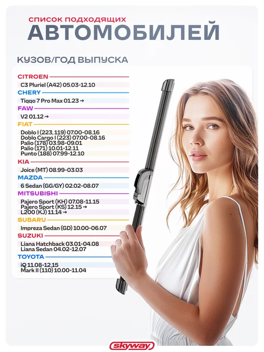 SKYWAY Щетки стеклоочистителя 550 350 мм бескарк Стандарт в пакете, 450, фото 3