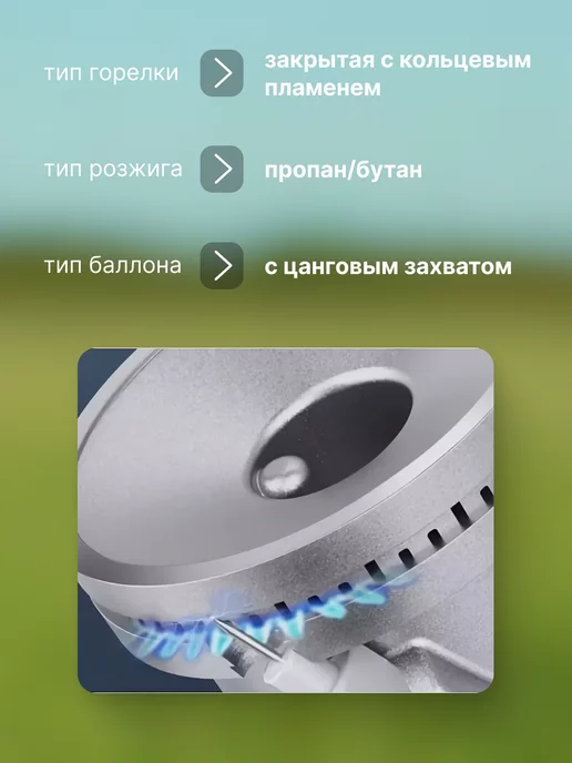 БЫВАЛЫЙ Газовая плита туристическая, черный, в упаковке 1,4 кг, фото 5