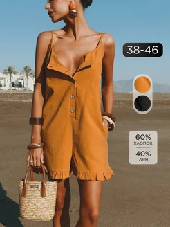 Платье комбинезон льняной летний с шортами VERA NOVA 224596781 купить за 4 079 ₽ в интернет‑магазине Wildberries