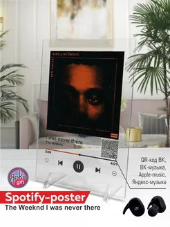 Spotify постер The Weeknd песня на стекле подарок спотифай