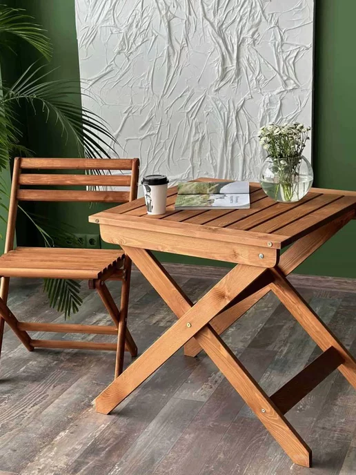 AKS Home Стул раскладной деревянный DYATEL, коричневый, фото 4