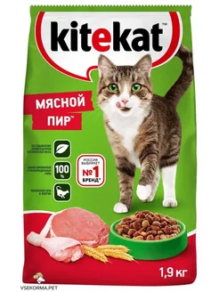 Корм для взрослых кошек, мясной пир 1,9кг Kitekat 224683805 купить за 540 ₽ в интернет-магазине Wildberries