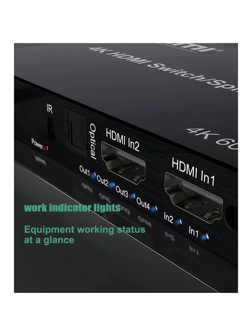 USBTOP Матричный коммутатор 2×4 HDMI PRO, 2x4, фото 5
