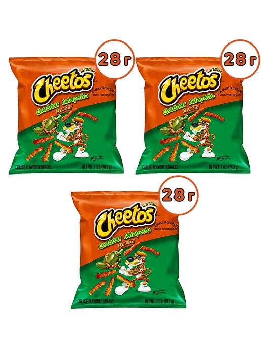 Cheetos Чипсы Crunchy 1 шт. 56.7 г США, 3 шт, 28,3 г