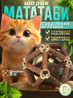 Игрушка для кошек шарик мататаби с мятой