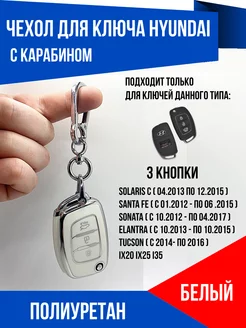 Чехол с карабином для ключа Hyundai Elantra Solaris Santa Fe