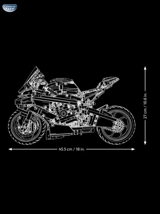 Cyber Toy Конструктор Technic мотоцикл BMW M 1000 RR, синий, фото 3