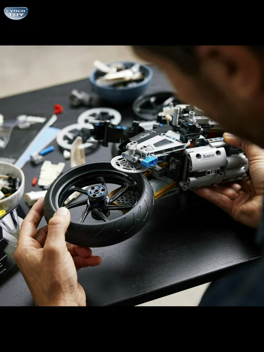 Cyber Toy Конструктор Technic мотоцикл BMW M 1000 RR, синий, фото 4